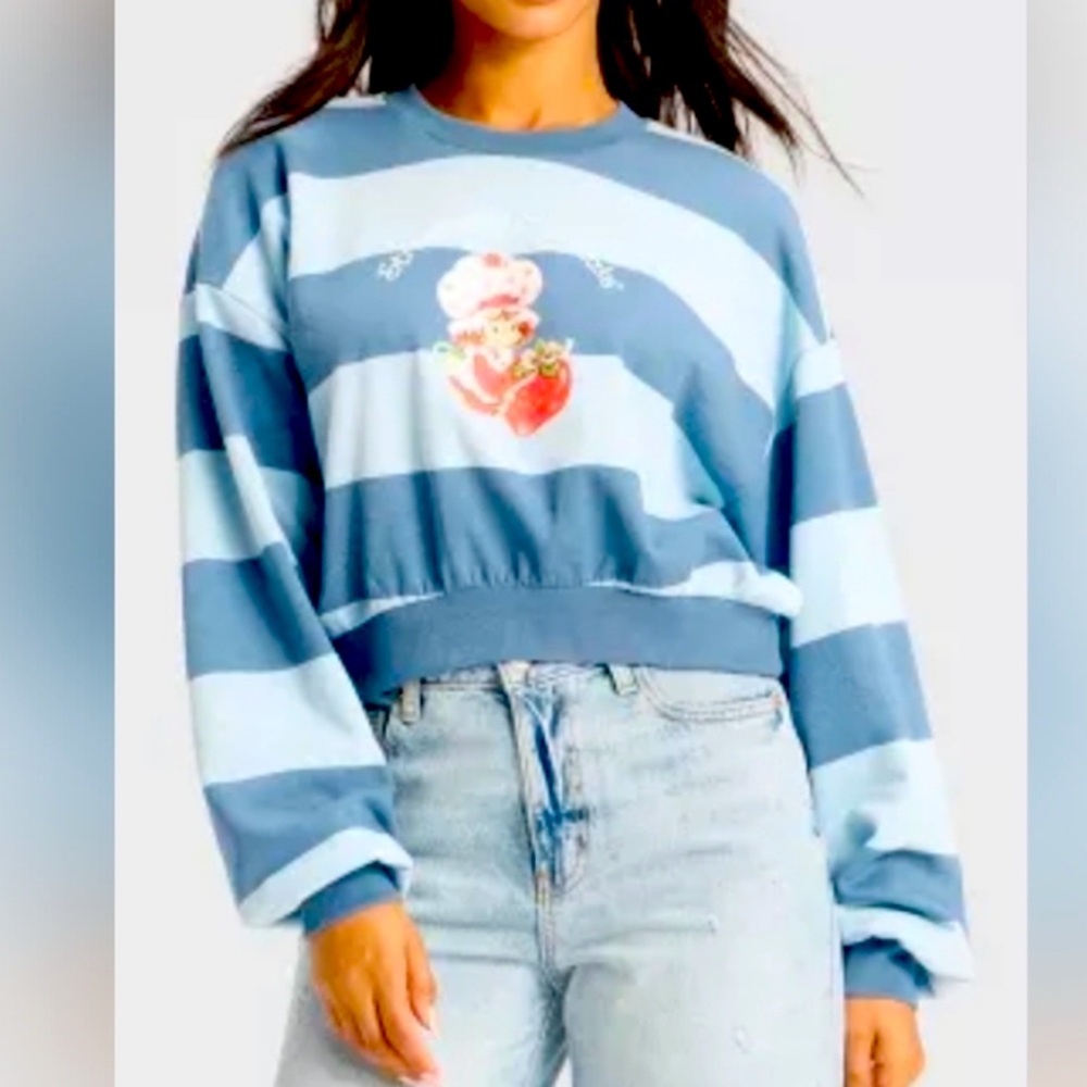 Strawberry Shortcake cropped Stripped Sweatshirt